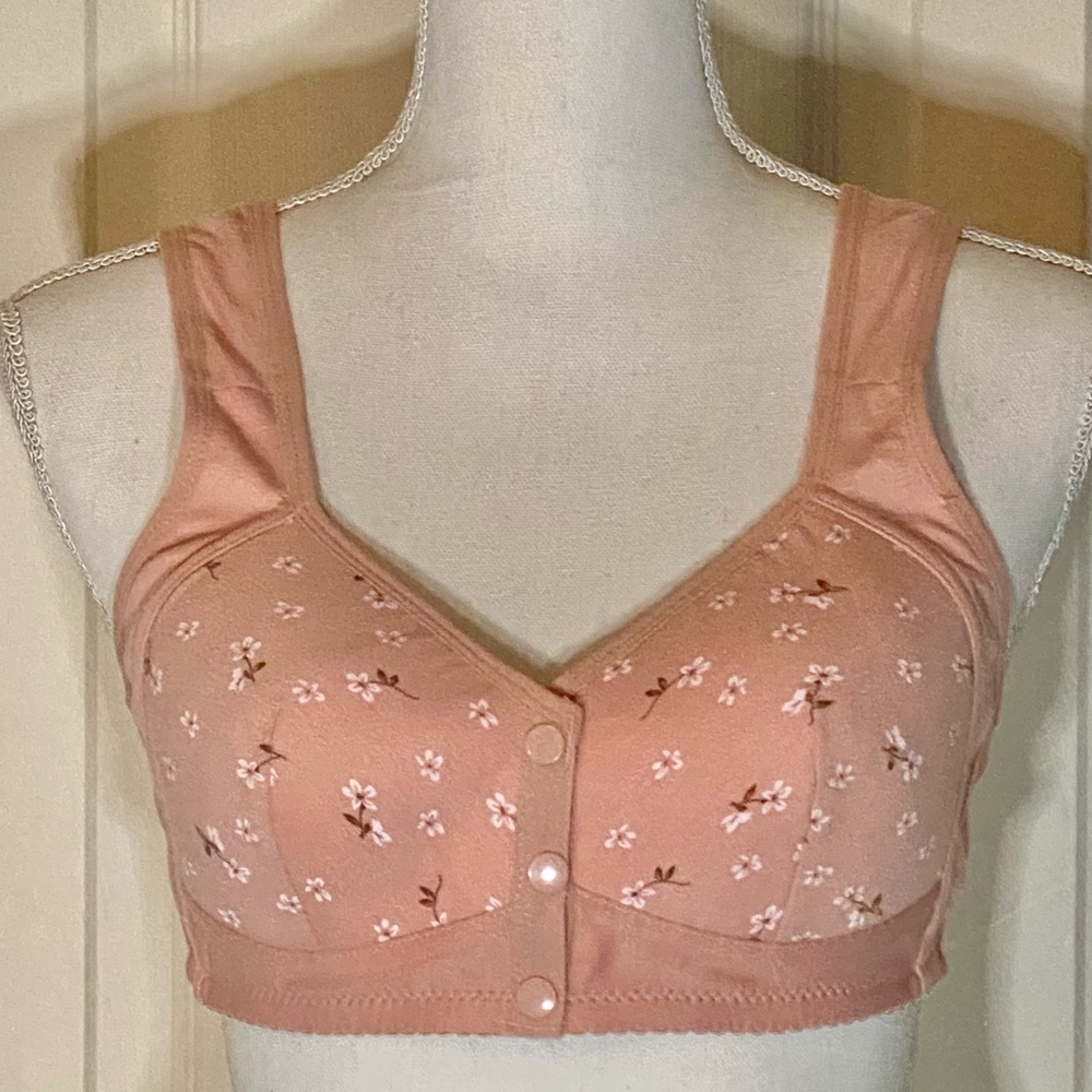 Floral Snap-Front Bra in Pink, NWOT
